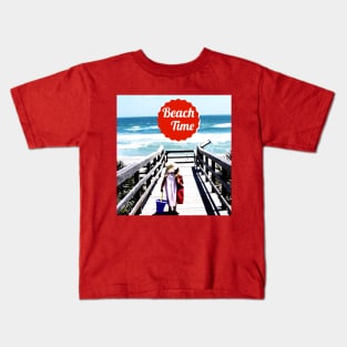 Beach Time as Child Walks toward the Ocean Kids T-Shirt